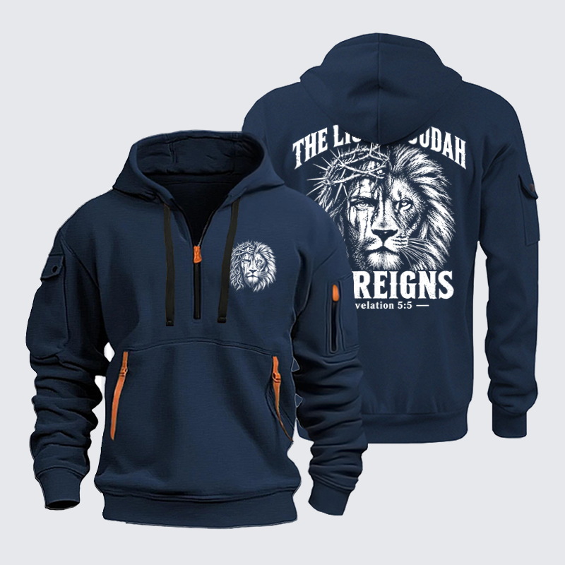 Zipper Hoodies Ave Christus Rex –The Lion of Judah – He Reigns