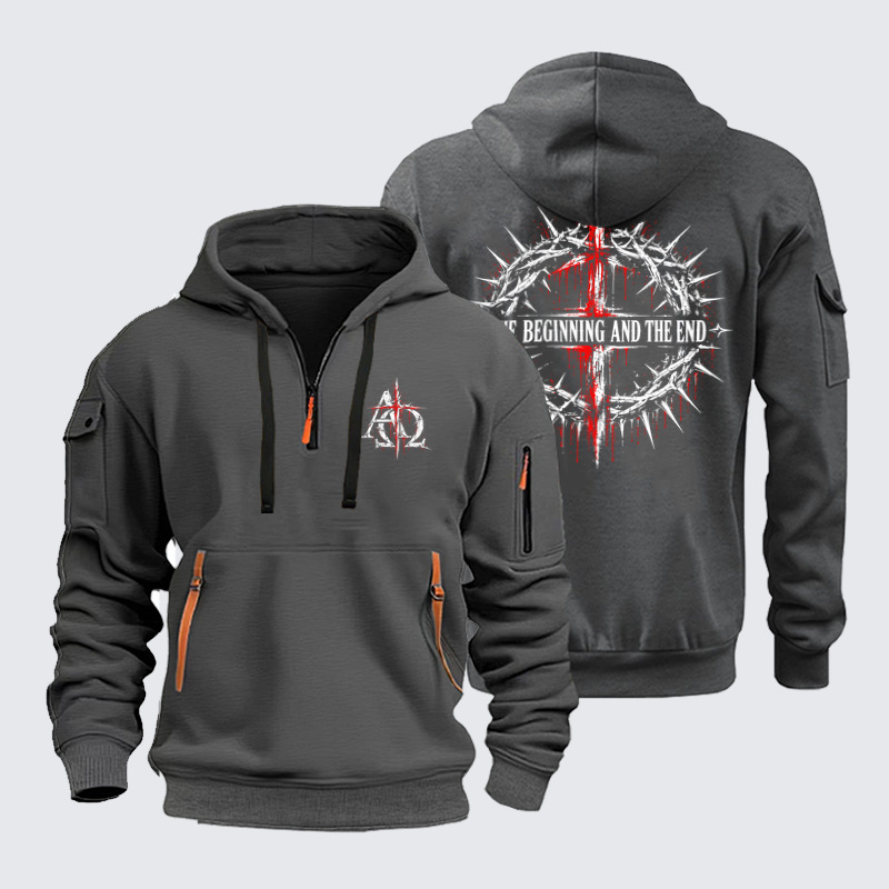 Zipper Hoodies Ave Christus Rex –The Beginning and the End – Alpha Omega