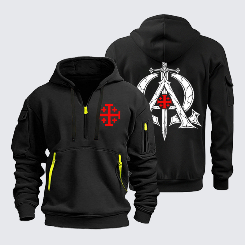Zipper Hoodies Ave Christus Rex – Alpha & Omega – Revelation 22:13 Christian Warrior