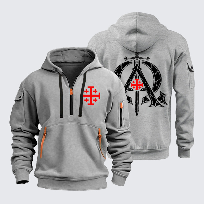 Zipper Hoodies Ave Christus Rex – Alpha & Omega – Revelation 22:13 Christian Warrior