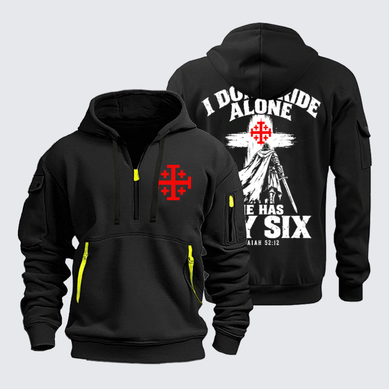 Zipper Hoodies Ave Christus Rex –I Don’t Ride Alone – Isaiah 52:12 Christian Warrior