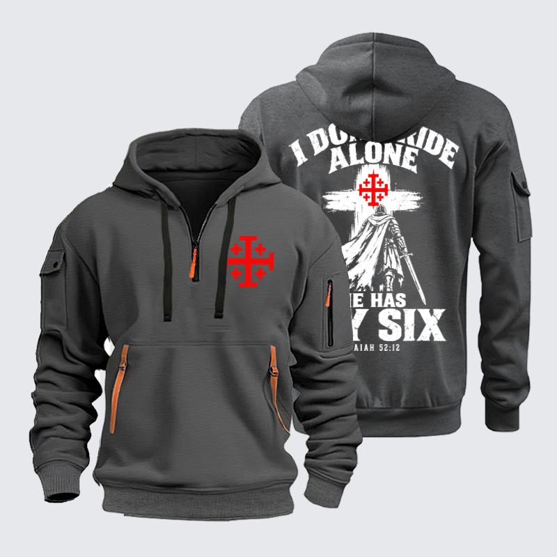 Zipper Hoodies Ave Christus Rex –I Don’t Ride Alone – Isaiah 52:12 Christian Warrior
