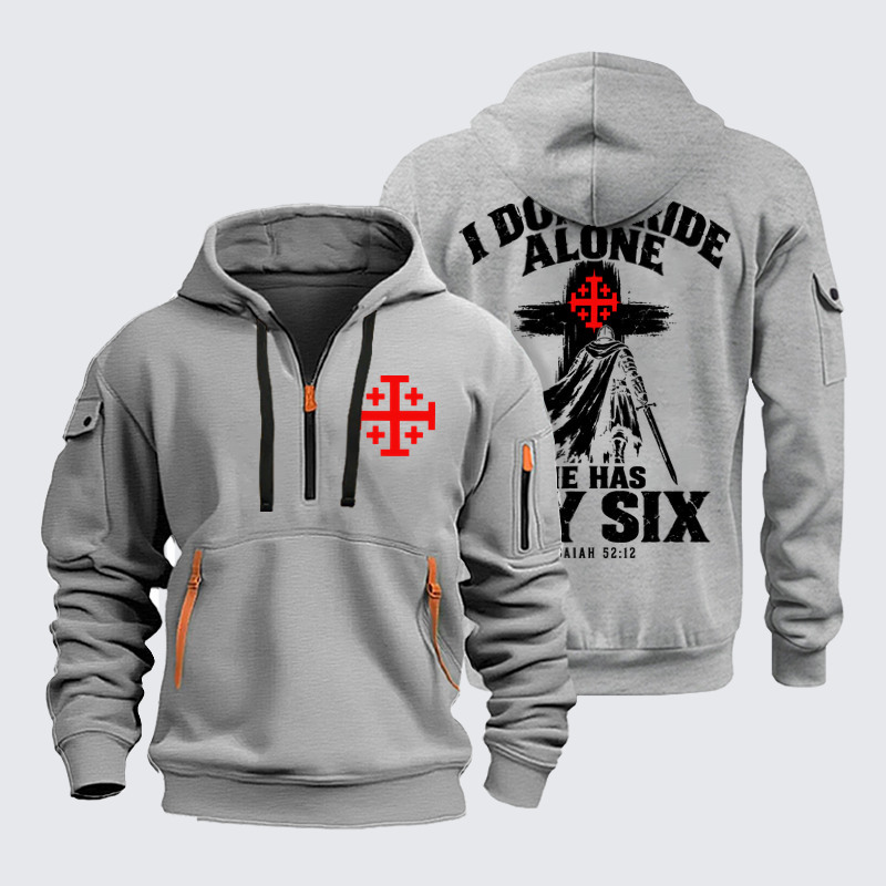 Zipper Hoodies Ave Christus Rex –I Don’t Ride Alone – Isaiah 52:12 Christian Warrior