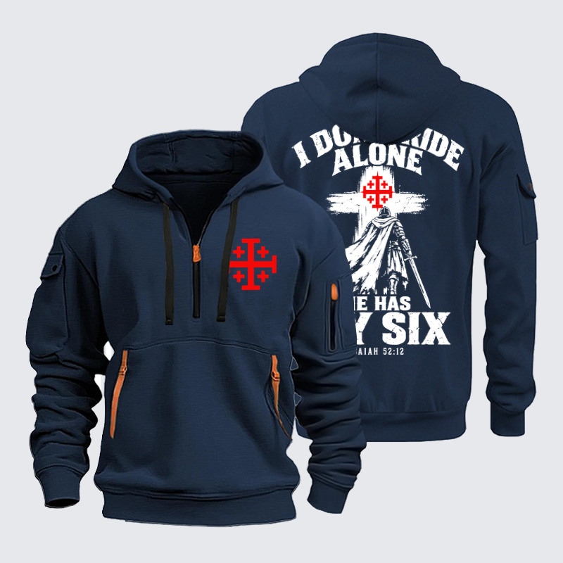 Zipper Hoodies Ave Christus Rex –I Don’t Ride Alone – Isaiah 52:12 Christian Warrior