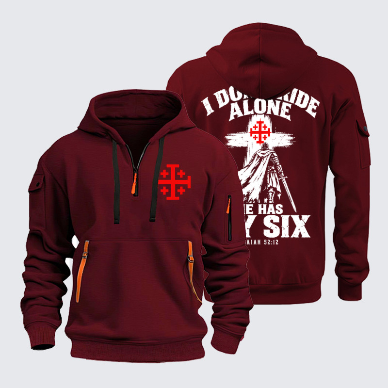 Zipper Hoodies Ave Christus Rex –I Don’t Ride Alone – Isaiah 52:12 Christian Warrior