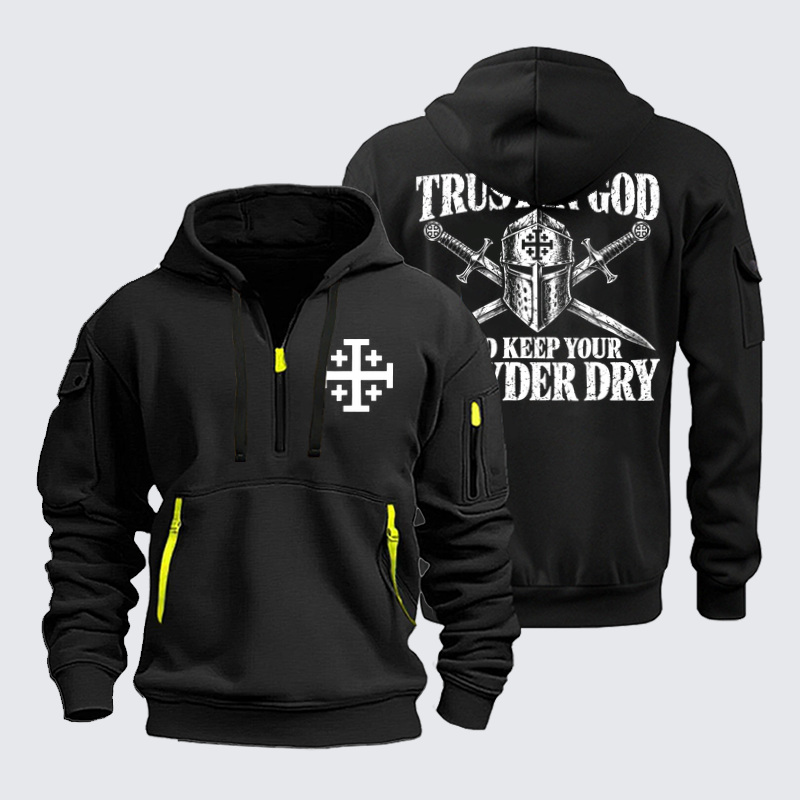 Zipper Hoodies Ave Christus Rex – Trust in God – Christian Warrior Knight