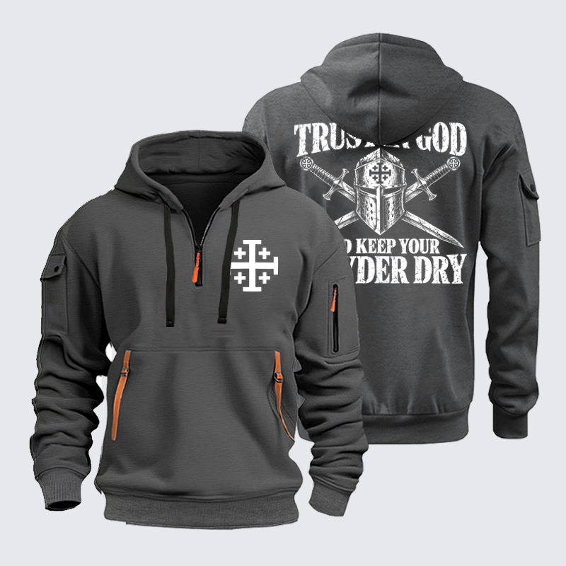 Zipper Hoodies Ave Christus Rex – Trust in God – Christian Warrior Knight