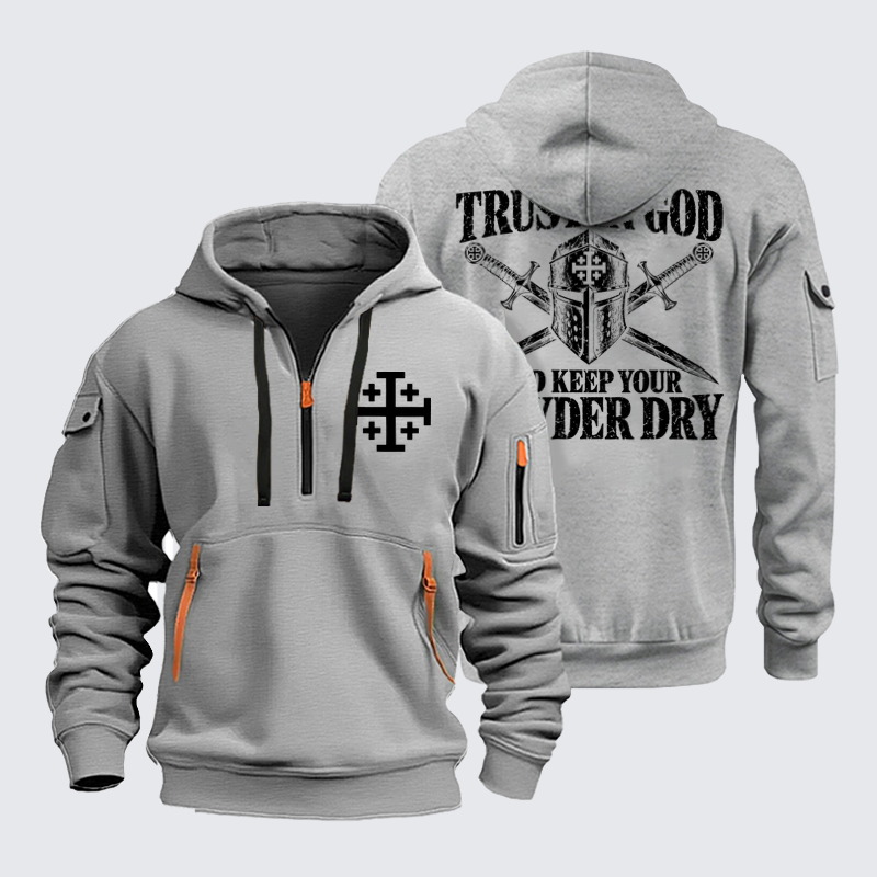 Zipper Hoodies Ave Christus Rex – Trust in God – Christian Warrior Knight
