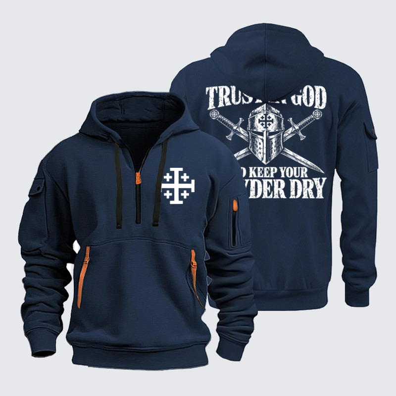 Zipper Hoodies Ave Christus Rex – Trust in God – Christian Warrior Knight