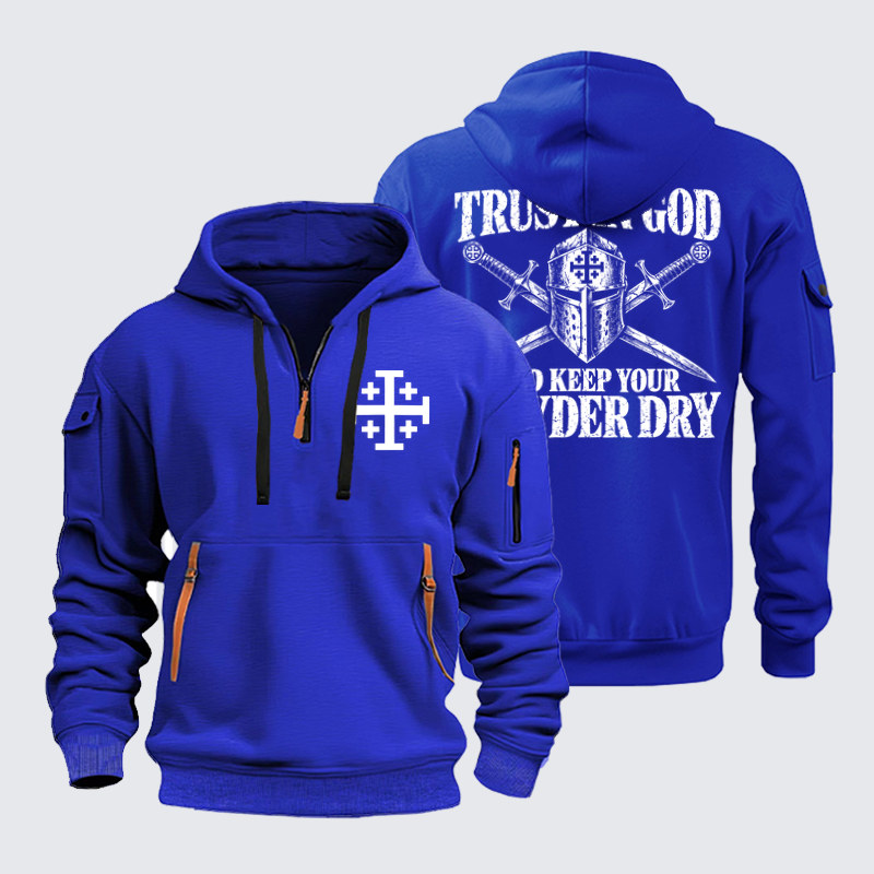 Zipper Hoodies Ave Christus Rex – Trust in God – Christian Warrior Knight