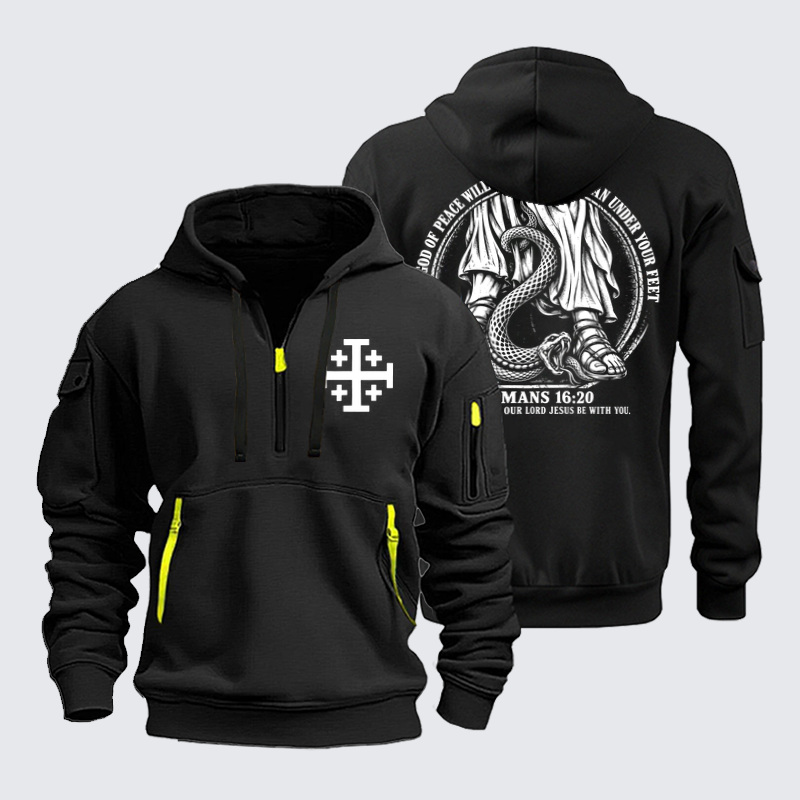 Zipper Hoodies Ave Christus Rex – The God of Peace Will Crush Satan – Romans 16:20