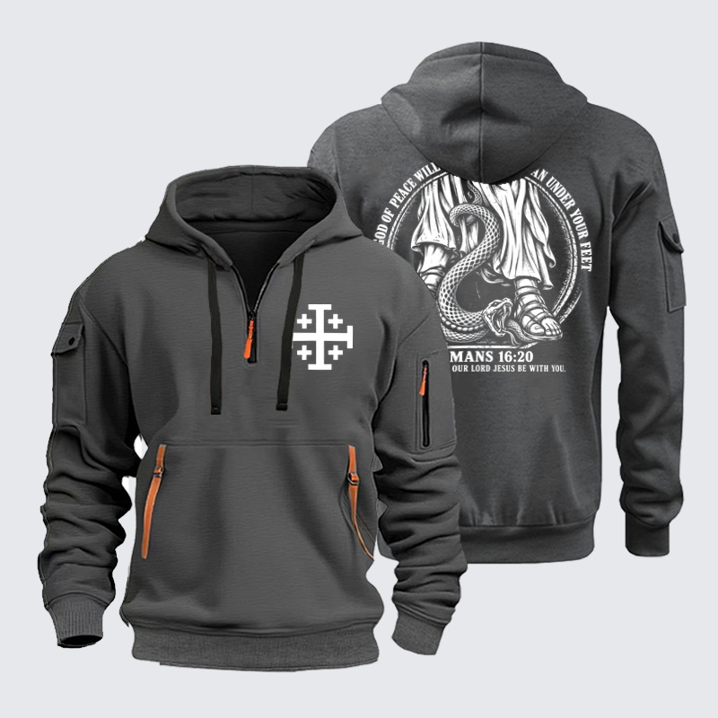 Zipper Hoodies Ave Christus Rex – The God of Peace Will Crush Satan – Romans 16:20