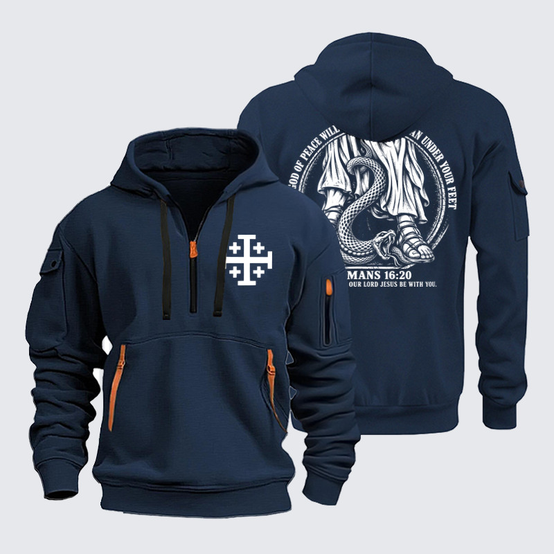 Zipper Hoodies Ave Christus Rex – The God of Peace Will Crush Satan – Romans 16:20