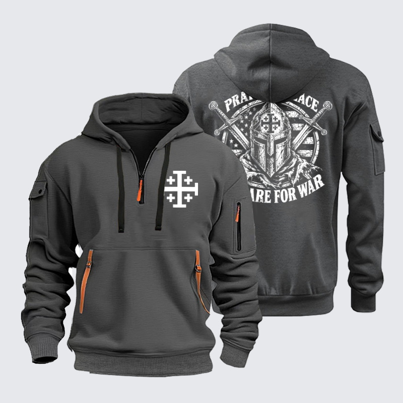 Zipper Hoodies Ave Christus Rex – Pray for Peace, Prepare for War – Christian Warrior
