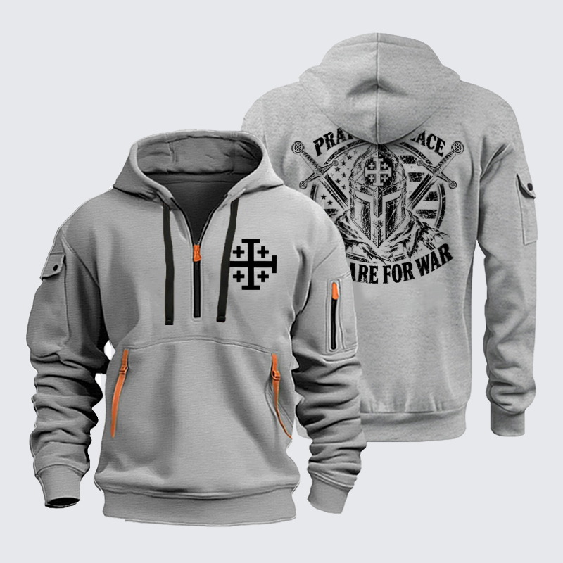 Zipper Hoodies Ave Christus Rex – Pray for Peace, Prepare for War – Christian Warrior