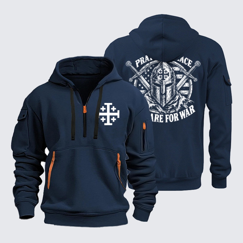 Zipper Hoodies Ave Christus Rex – Pray for Peace, Prepare for War – Christian Warrior