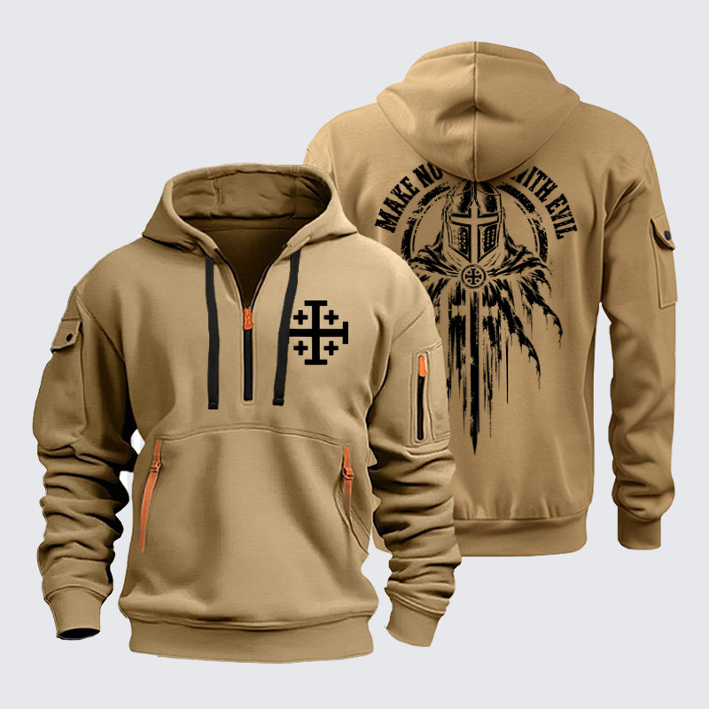 Zipper Hoodies Ave Christus Rex – Make No Peace With Evil – Christian Knight