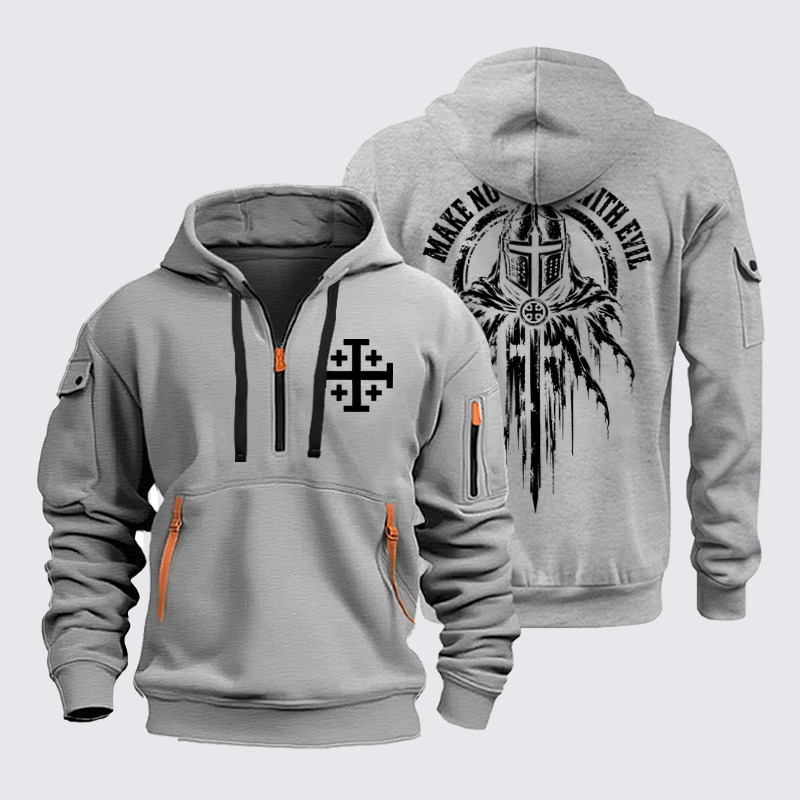 Zipper Hoodies Ave Christus Rex – Make No Peace With Evil – Christian Knight