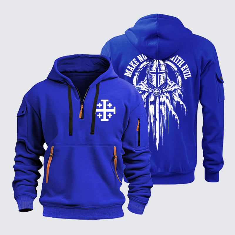 Zipper Hoodies Ave Christus Rex – Make No Peace With Evil – Christian Knight