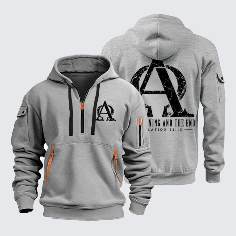 Zipper Hoodies Ave Christus Rex – Alpha & Omega – The Beginning and the End