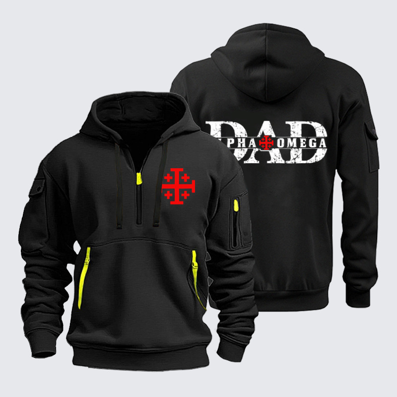 Zipper Hoodies Ave Christus Rex – Alpha Omega Dad – Christian Father