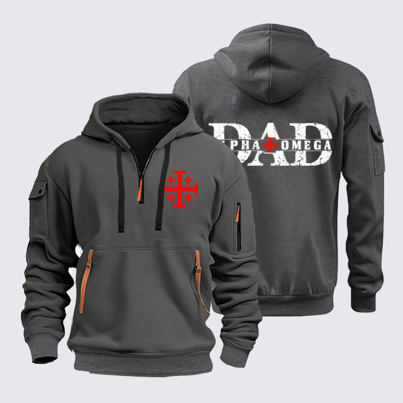 Zipper Hoodies Ave Christus Rex – Alpha Omega Dad – Christian Father