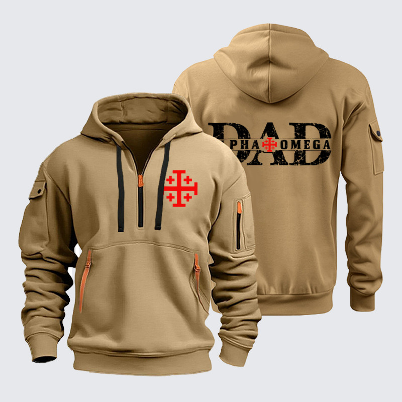 Zipper Hoodies Ave Christus Rex – Alpha Omega Dad – Christian Father