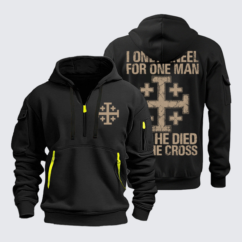 Zipper Hoodies Ave Christus Rex – I Only Kneel for One Man – Jerusalem Cross