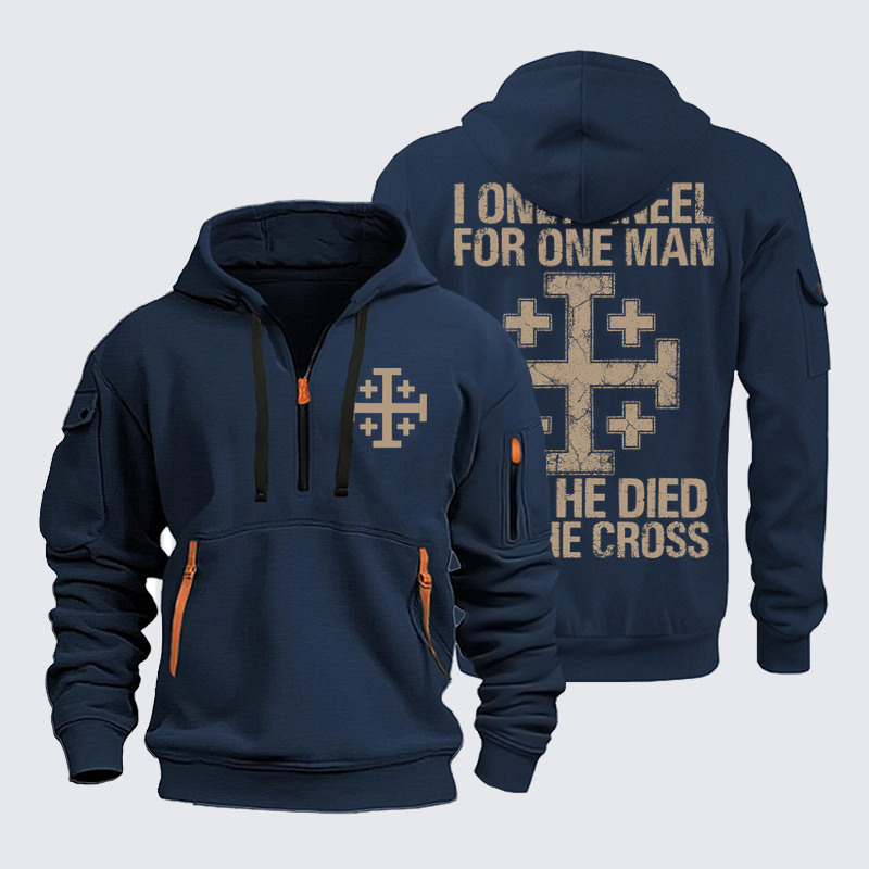 Zipper Hoodies Ave Christus Rex – I Only Kneel for One Man – Jerusalem Cross