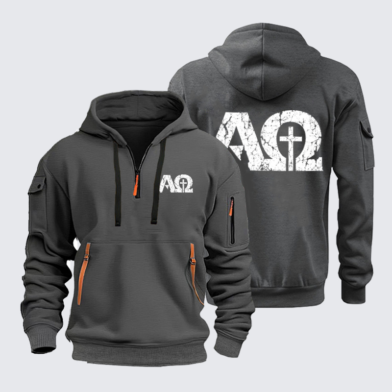 Zipper Hoodies Ave Christus Rex – Alpha & Omega – The Beginning and the End