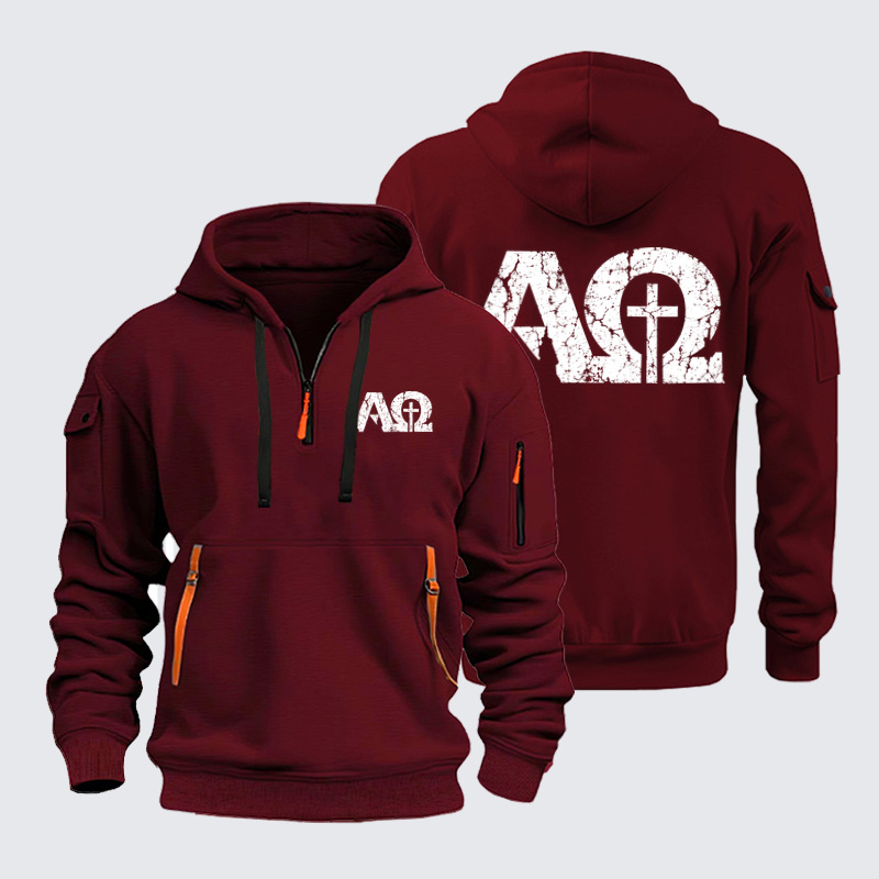 Zipper Hoodies Ave Christus Rex – Alpha & Omega – The Beginning and the End