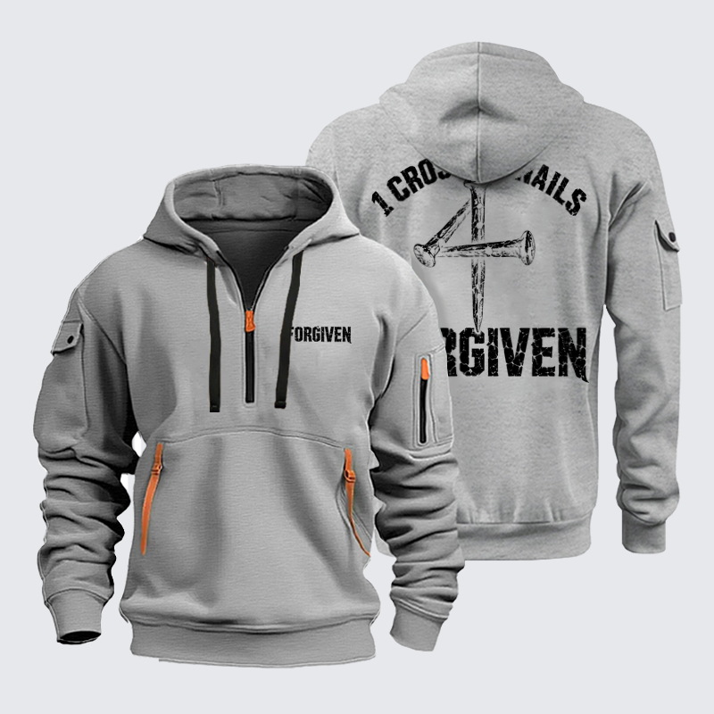 Zipper Hoodies Ave Christus Rex – 1 Cross + 3 Nails – Forgiven