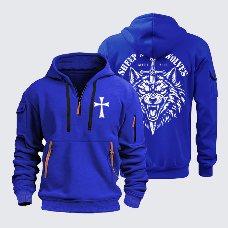 Zipper Hoodies Ave Christus Rex – Sheep Among Wolves – Matthew 7:15 Christian Warrior
