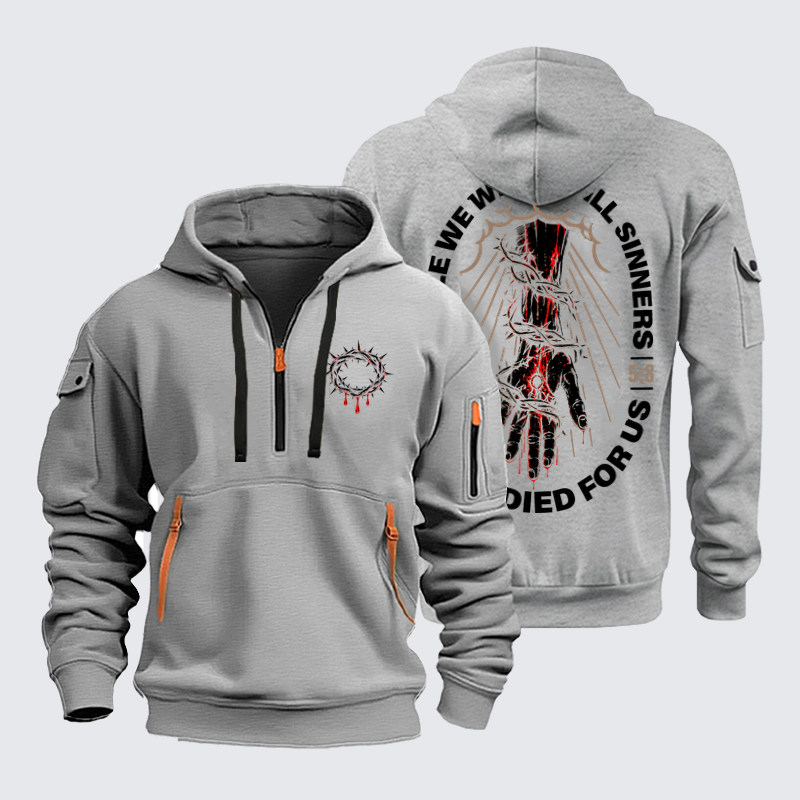 Zipper Hoodies Ave Christus Rex – Christ Died for Us – Romans 5:8