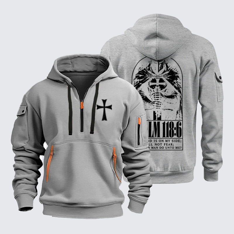 Zipper Hoodies Ave Christus Rex – The Lord Is on My Side – Psalm 118:6 Christian Knight