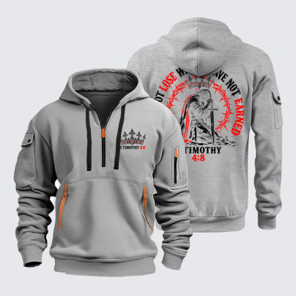 Zipper Hoodies Ave Christus Rex – I Cannot Lose What I Have Not Earned – 2 Timothy 4:8 Christian Warrior