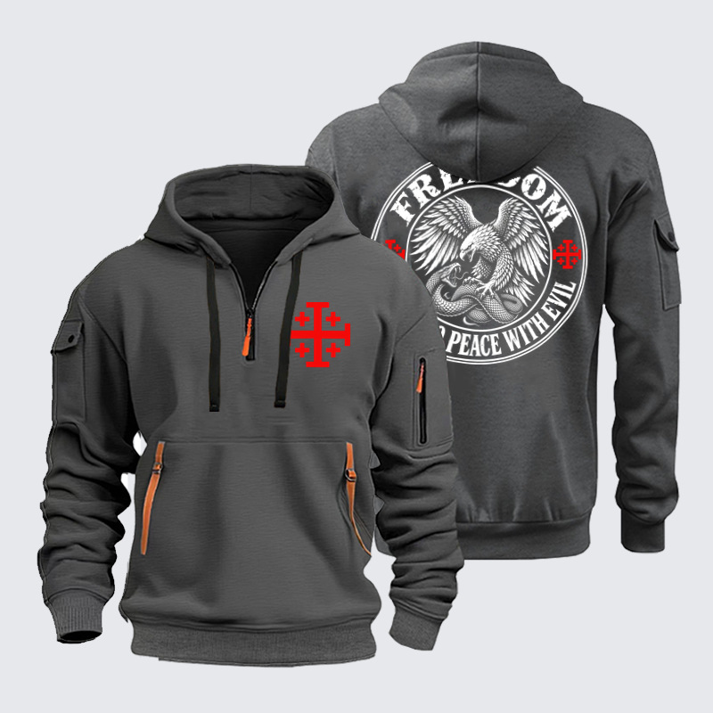 Zipper Hoodies Ave Christus Rex – Make No Peace With Evil – Freedom
