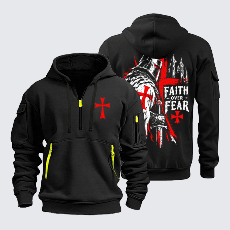 Zipper Hoodies - Faith Over Fear – Medieval Templar Knight
