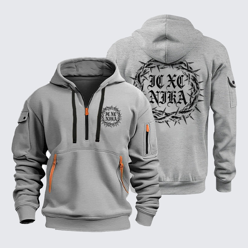 Zipper Hoodies Ave Christus Rex – IC XC NIKA – Christ Conquers