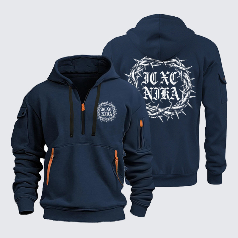 Zipper Hoodies Ave Christus Rex – IC XC NIKA – Christ Conquers