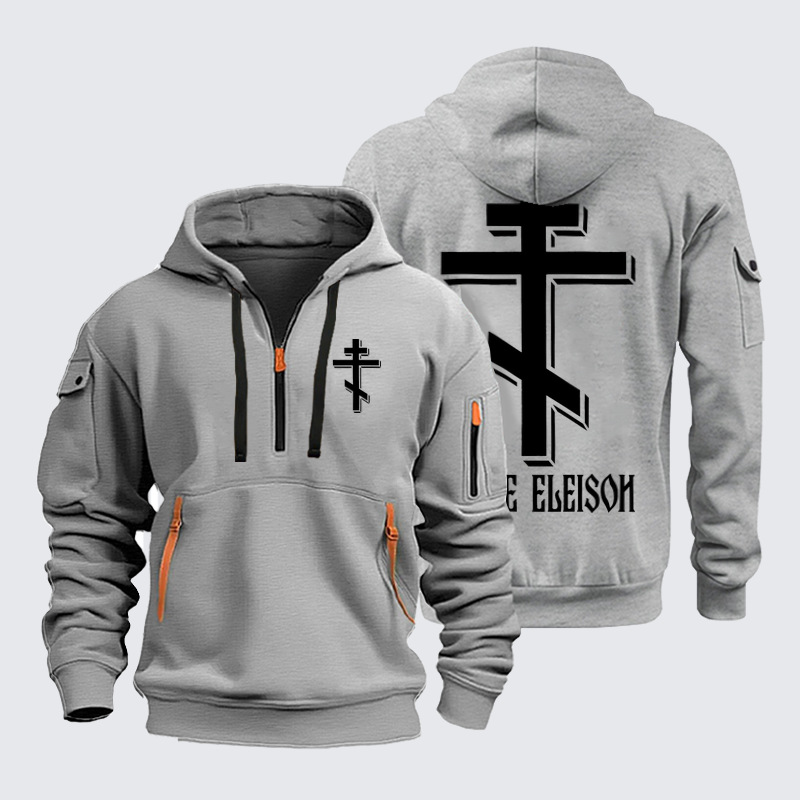 Zipper Hoodies Ave Christus Rex – Kyrie Eleison – Orthodox Christian Cross