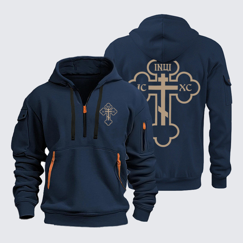 Zipper Hoodies Ave Christus Rex – IC XC – Orthodox Trefoil Cross