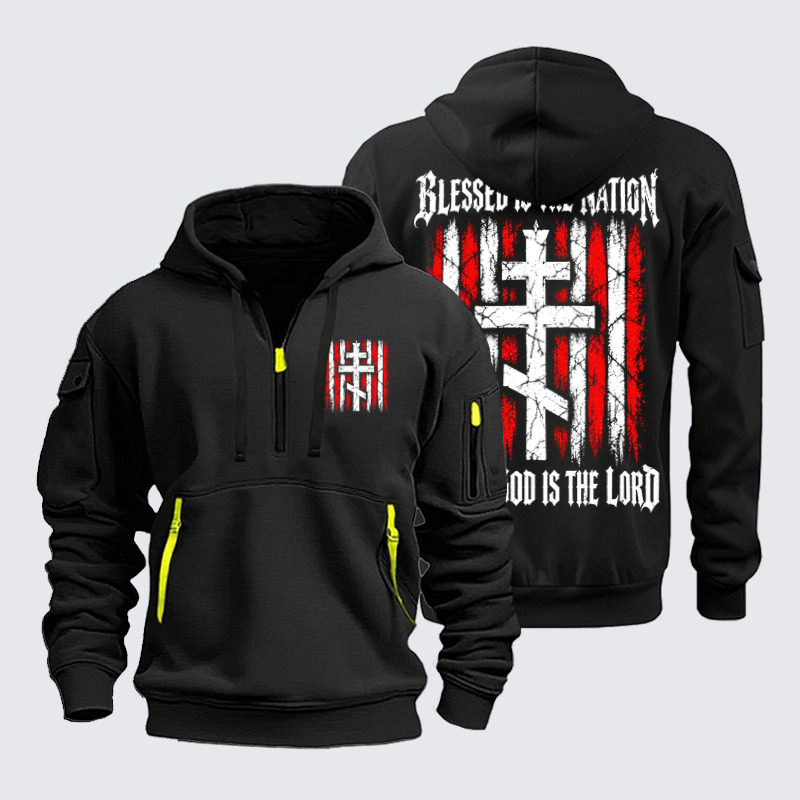 Zipper Hoodies Ave Christus Rex – Blessed Is the Nation – Orthodox Cross
