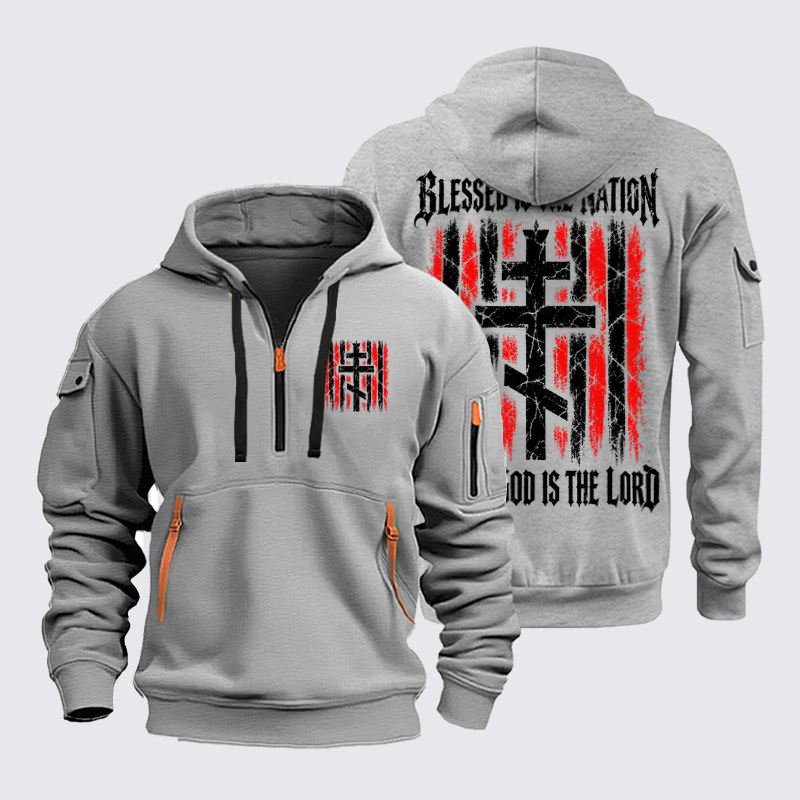 Zipper Hoodies Ave Christus Rex – Blessed Is the Nation – Orthodox Cross