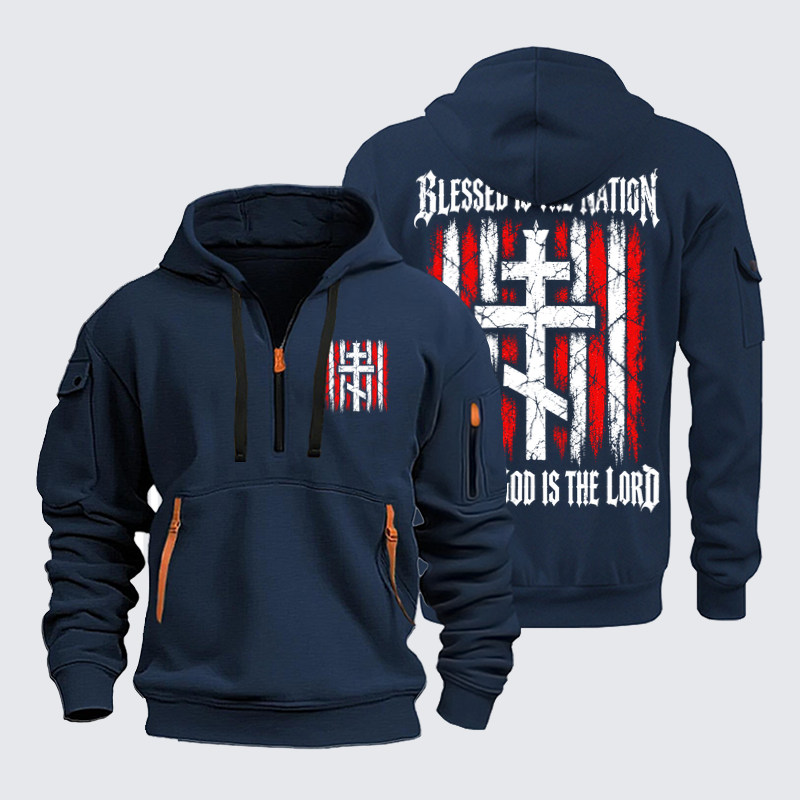 Zipper Hoodies Ave Christus Rex – Blessed Is the Nation – Orthodox Cross