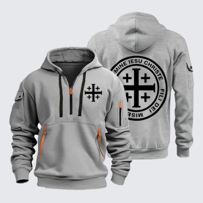 Zipper Hoodies - Domine Iesu Christe Jerusalem Cross