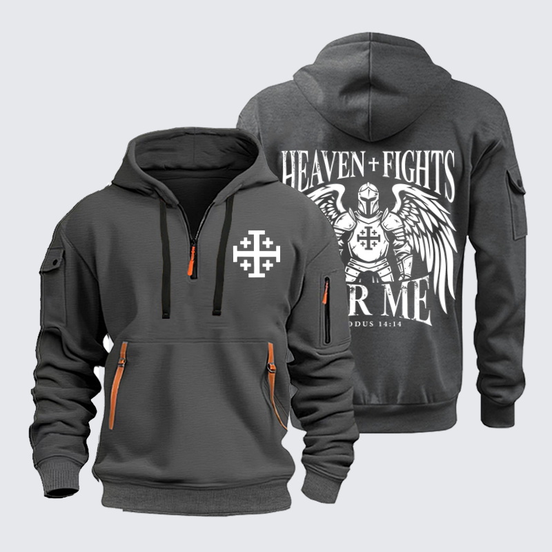 Zipper Hoodies-Armor of God – Heaven Fights for Me – Christian Warrior Angel