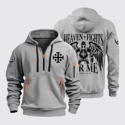 Zipper Hoodies-Armor of God – Heaven Fights for Me – Christian Warrior Angel