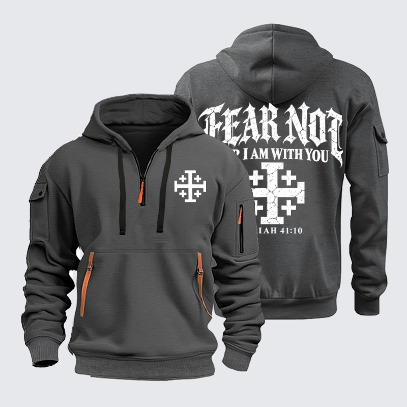Zipper Hoodies – Fear Not For I Am With You Jerusalem Cross