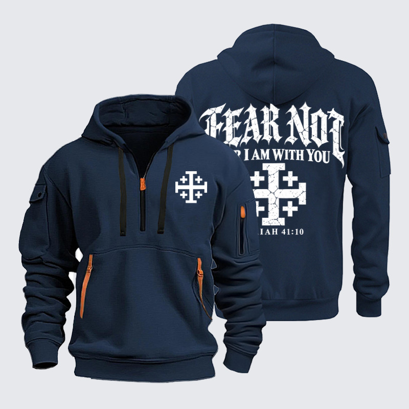Zipper Hoodies – Fear Not For I Am With You Jerusalem Cross